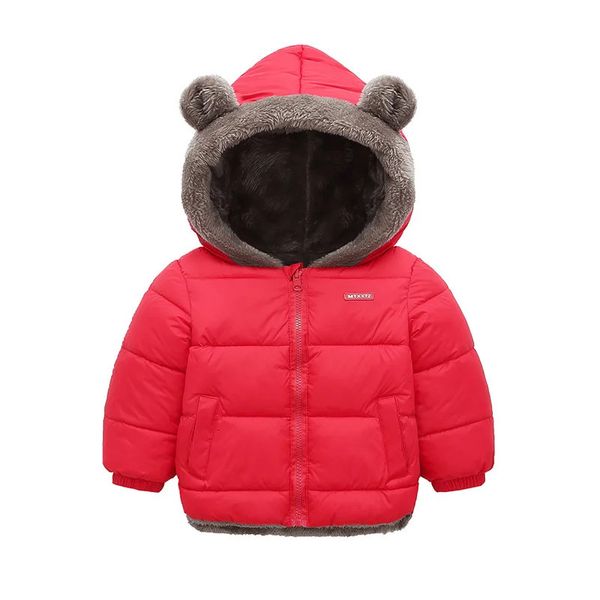 Kids Lambswool Cotton Coat Winter Keep Warm Hooded Solid Boys Girls Fleece Jacket Fashion Children Clothes Outerwear 2-6yrs 231222