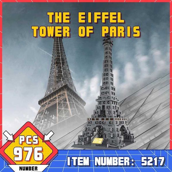 Blocks World Architecture Model Building Blocks Eiffel Tower Construction Building Blocks Toys For Boys Adult Children Collectible GiftY2411