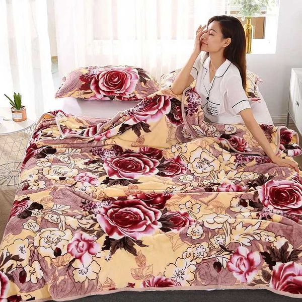 Super soft coral velvet blanket double bed sheet flannel cover blanket air conditioning blanket (excluding pillowcase) Y241022