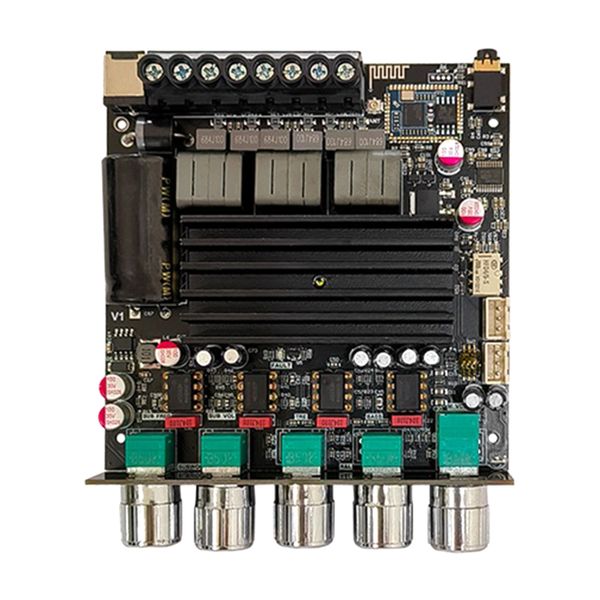 DC12-30V 2.1 Channel High-pass Bluetooth Digital Power Amplifier Board 100W*2+200W Subwoofer QCC3034 TPA3221 Chip