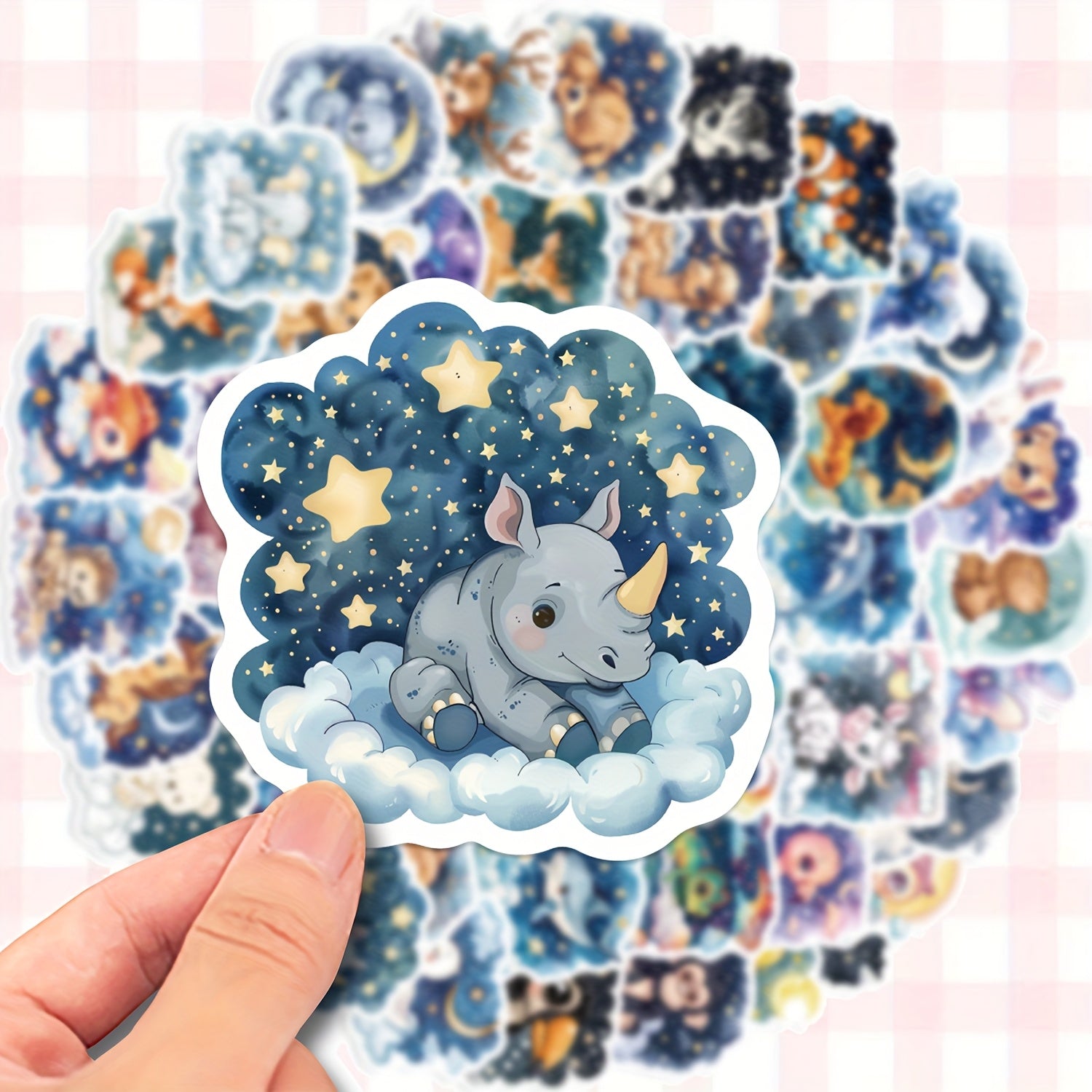 TEMU 60pcs Mobile Phone Decoration Film Graffiti Stickers Cartoon Animals Sleeping In Diy Decoration Stickers Decals Handbook Guitar Notebook