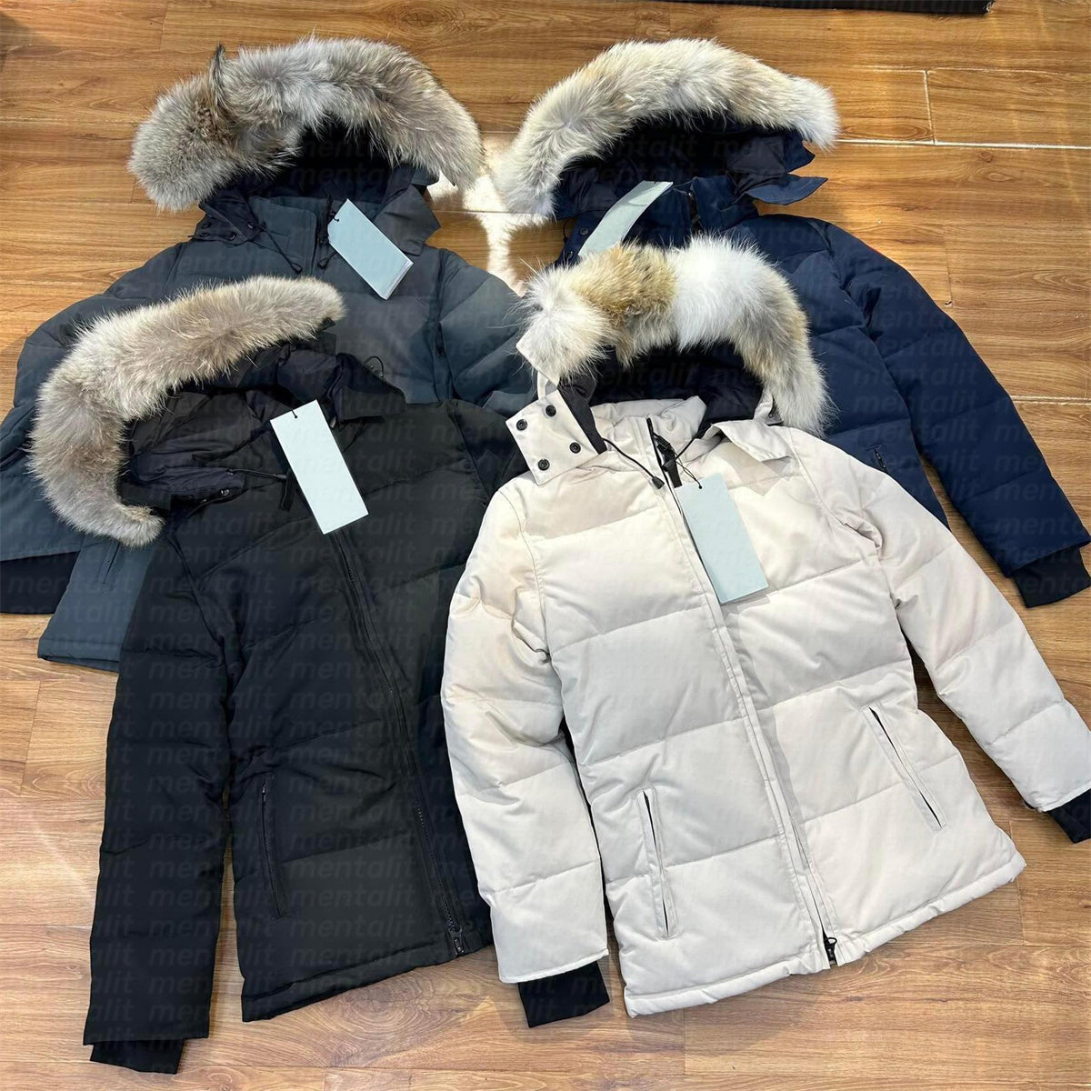 Winter Puffer Down Jackets Womens Men Wyndham Designer Duck Downs Real Coyote Fur Outdoor Windbreaker Parka Outerwear Hooded Down Jacket Coat Windpr