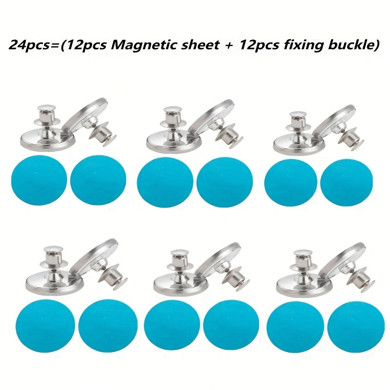 TEMU Modern Metal Magnetic Curtain Hooks - 4-8-12-24-28pcs Easy-to-install Wall-mounted Magnetic Clips For Shower Curtains, Seam Closure, And Door