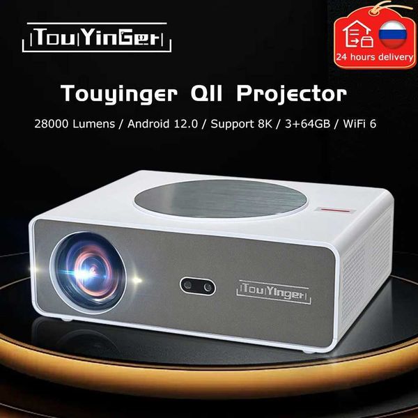 Projectors Everycom Touyinger Q11 Projector 4K 8K LED Home Theater Electronic Gaming Equipment 5G Projector Full HD Movie Projector z250205