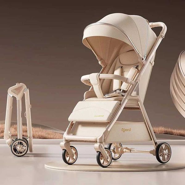 Aluminum Alloy Baby Stroller 0~5 Years Old One Button Folding Can sit and Lie Down Lightweight Stroller Seat AdjustableX250108
