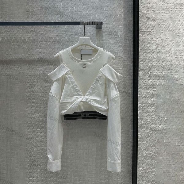 Designer Blouses For Women Letter Shirts Fashion Long Sleeve Off The Shoulder Shirts