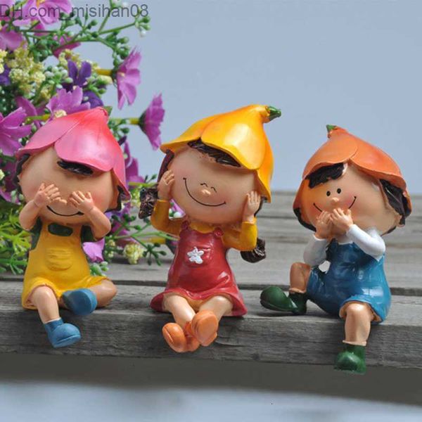 Decorative Objects Figurines Decorative Objects Figurines 3pcs Cartoon Dolls Resin Ornament DIY Miniature Fairy House Decor Terrarium ll Not