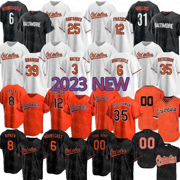 Baseball Jerseys Wear 2023 New 3 Jorge Mateo 6 Ryan Mountcastle 39 Kyle Bradish Orioles Adley Rutschman Anthony Santander Adam Frazier Gunna