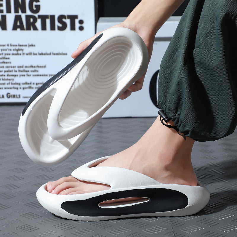 Fashion Men Slippers Flip Flops Indoor Outdoor Beach Sandals Thick Soft Bottom Slides Non-slip New Men Home Slippers Flip Flops