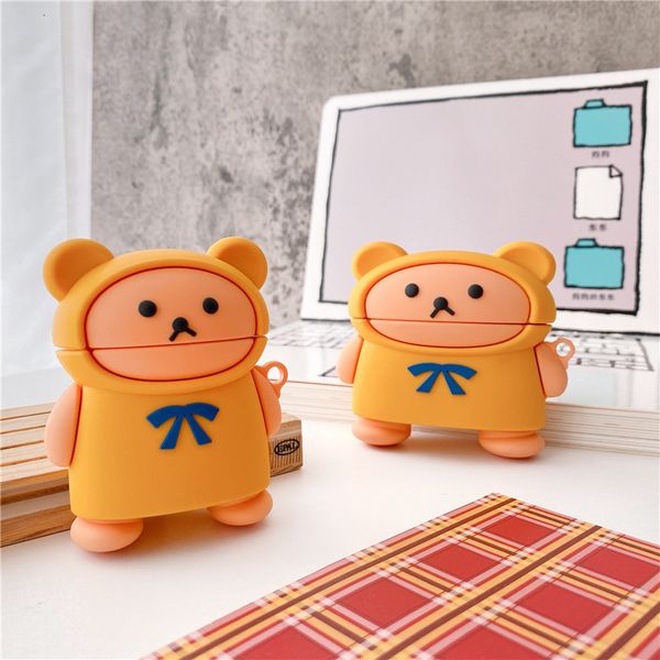 ddmygifts Cute trench coat teddy bear Pro Bluetooth wireless headphone cover 2-3 generation creative rubber case soft and applicable A