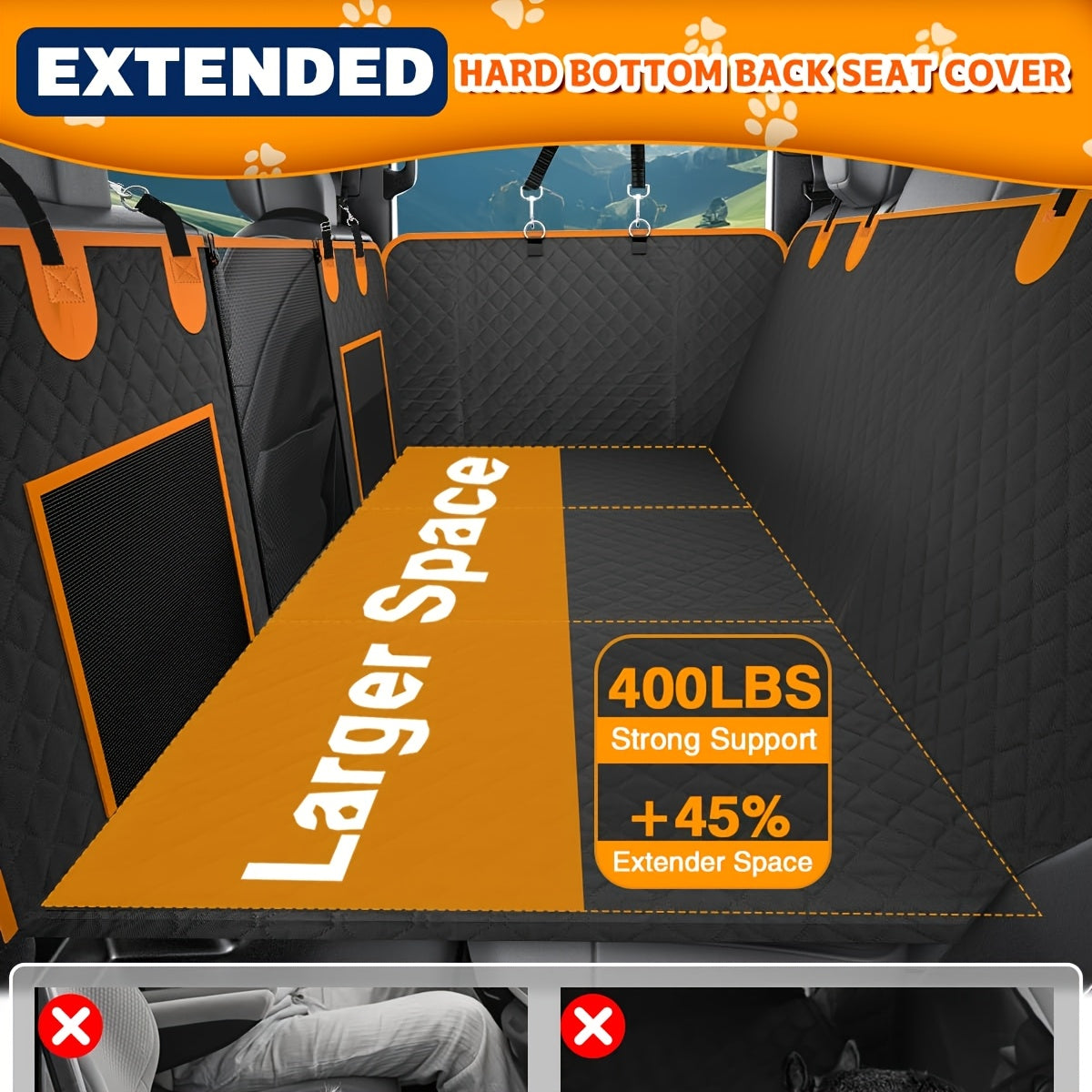 TEMU [customer ] 600 Lbs Luxury Dog Car Back Seat Extender, Dog Car Seat Cover, Camping Air Mattress, Hammock Travel Bed, Non Inflatable Car Bed