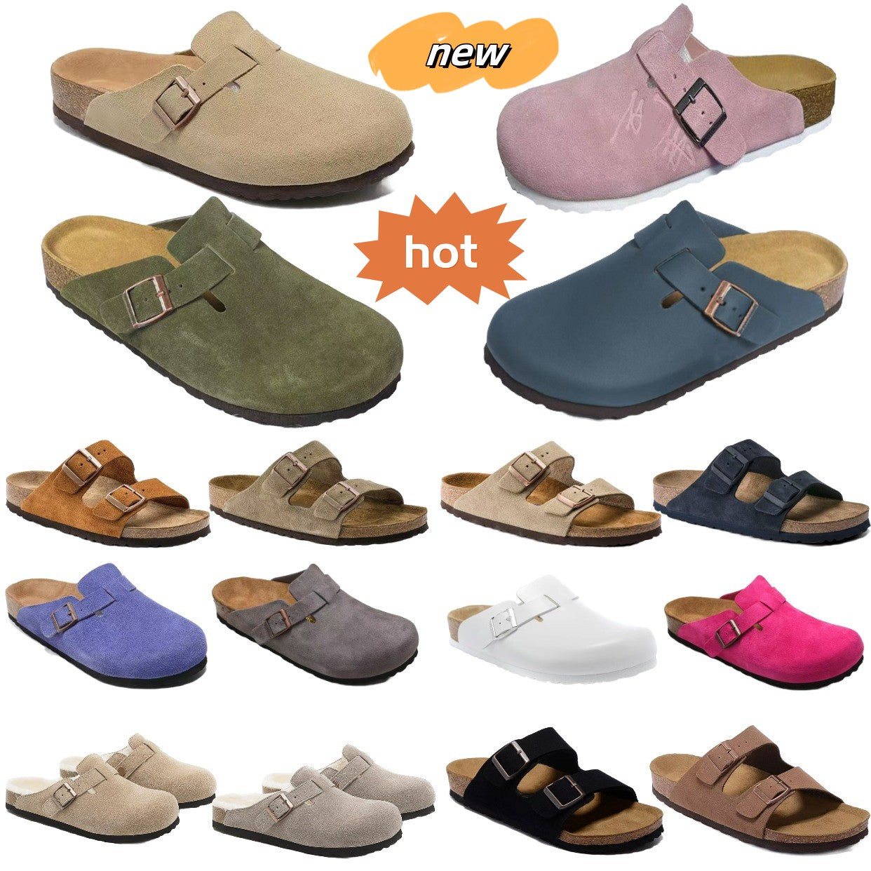 Designer Clogs Sandals Clog Slippers Cork Flat High Quality Fashion Summer Genuine Leather Slide Favourite Beach Casual Shoes Women Men Casual Shoes