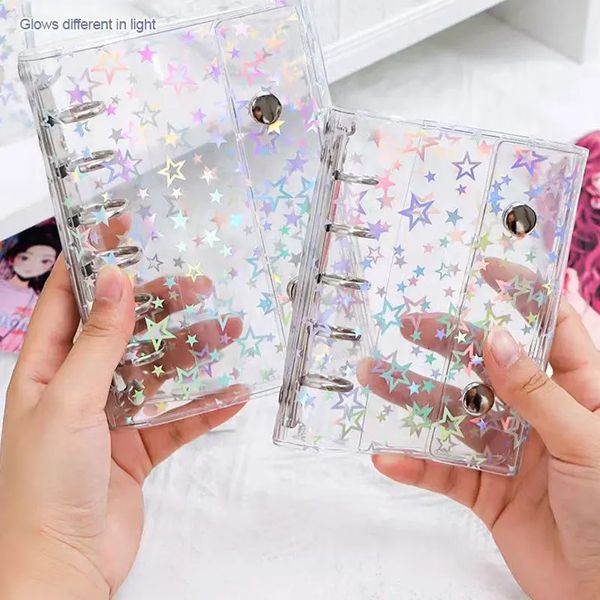1Piece A7 A6 M5 Binder Storage Collect Book Soft Clear PVC Notebook Cover Shells Snap Button Clre 6 Rings Loose Leaf 240704