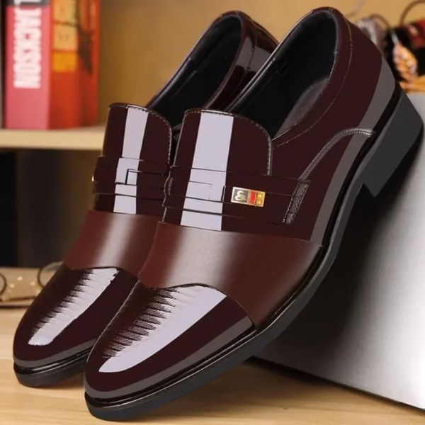 Mens leather shoes wedding officially Oxford business casual office shoes mens classic point mens shoes 240923