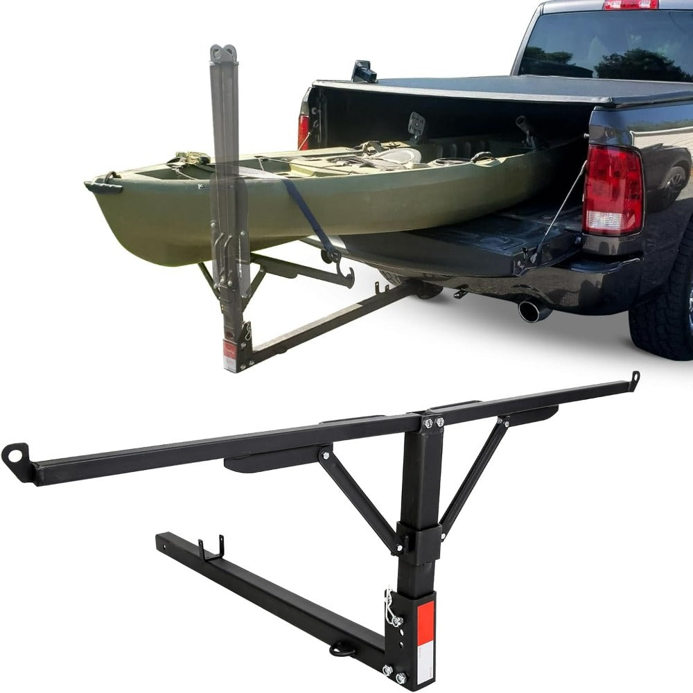 TEMU Truck Bed Hitch Extender 2 In 1 Design Foldable Extension Pickups Rack Fits Canoe Boat Kayak Ladder Lumber W-flag With Hitch And Hardware