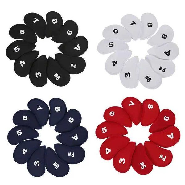 Other Golf Products 10pcs Golf Head Covers Golf Putter Iron Headcover 3 4 5 6 7 8 9 Sw A Pw Golf Club Head Cover Protector Golf Accessories