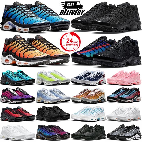 Frete grátis TN Running Shoes Designer Sneakers Mens Treinadores Triple Black White Unity Berlim Gaza Hyper Blue TNS Mulheres homens Esporte