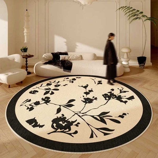 Large Area Rugs for Bedro French Style Living Ro Decoration Round Carpet Soft Fluffy Bedside Floor Mat Thick Plush Study Rug Z250208