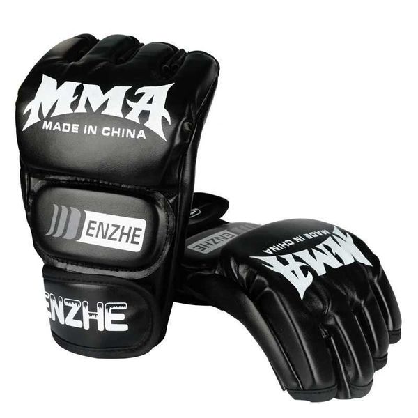 ENZHE New MMA Boxing Gloves Half Finger Sanda Muay Thai Gloves PU ather Profional Karate Gloves Taekwondo Training GlovesXJ241024