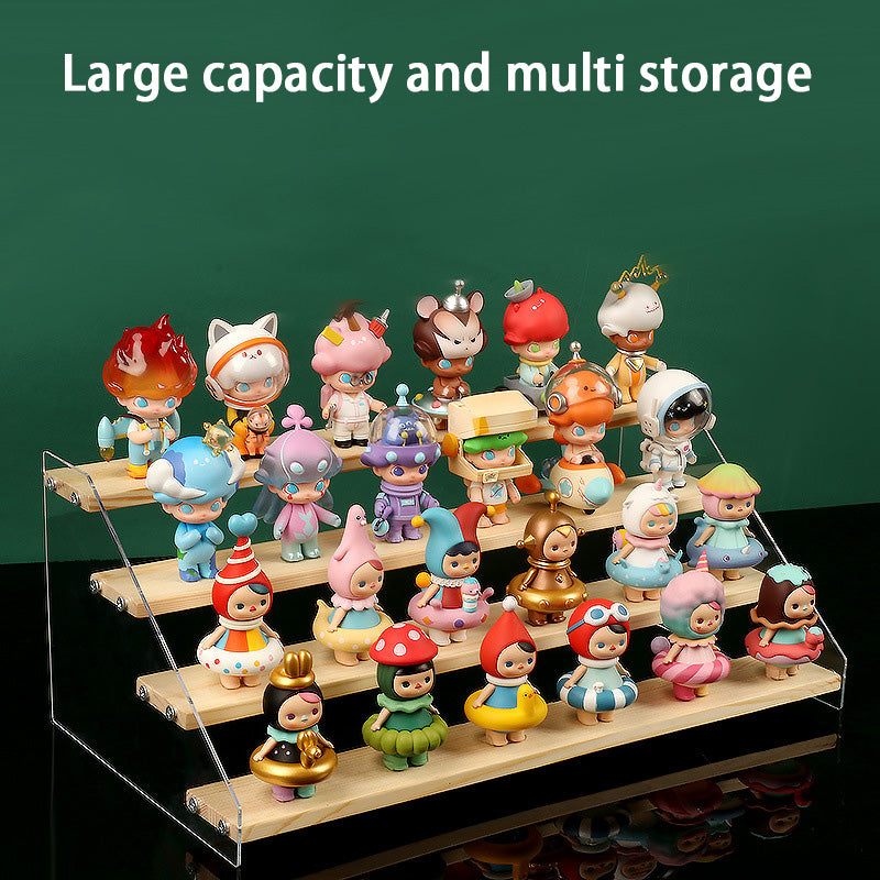 Blind Box Storage Display Rack Transparent Ladder Doll Mannequin Display Rack Bubble Mart Doll Desktop Organiser