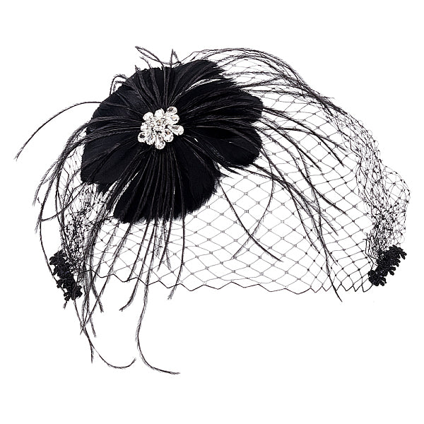 Bridal Wedding Mesh Feather Fascinator Hats Hair Chips