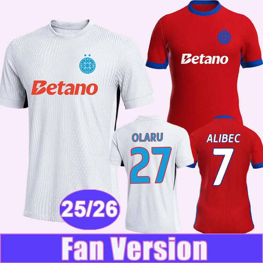 25 26 FCSB Mens Soccer Jerseys BIRLIGEA TANASE MICULESCU GHEORGHITA STOIAN CRETU OLARU CISOTTI Home White 3rd Football Shirts Short Sleeve Adult Uni
