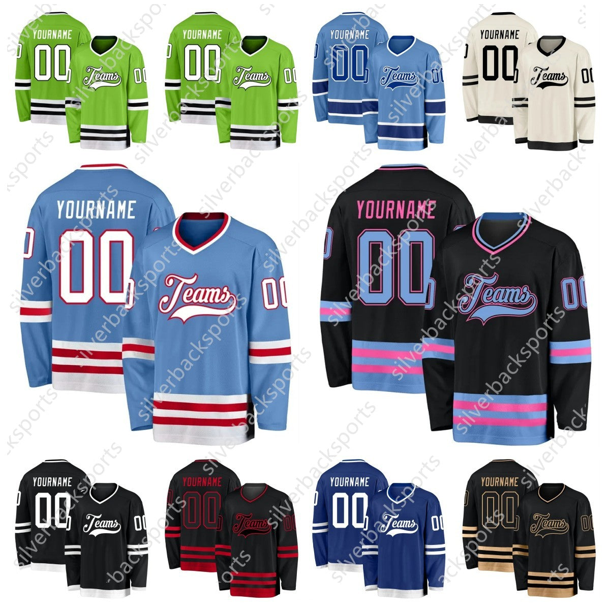 DIY team name ed Custom Hockey Jerseys Mens-Youth-Womens Name Any Number