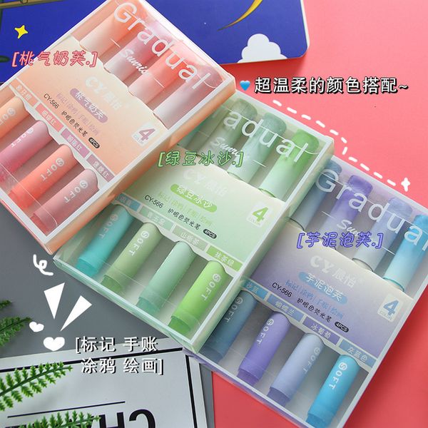 Markers 24 gradient fluorescent pens high color value key markers student markers eye protection large volume fluorescent pens 230408