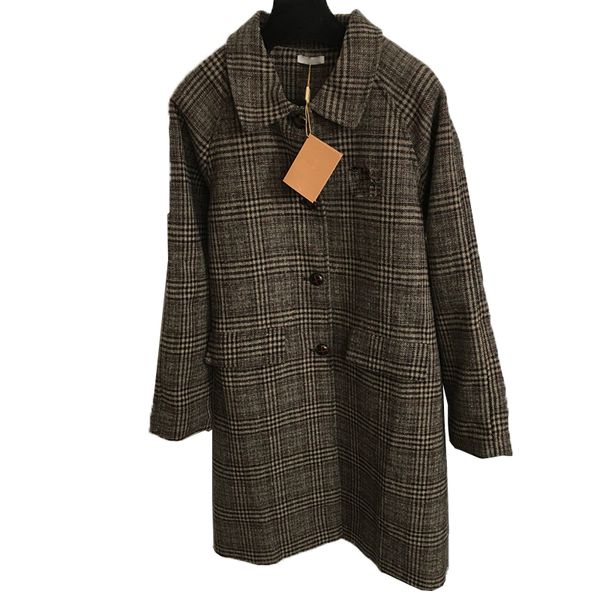 Outdoor Long Trench Coats Female Retro Plaid Outerwear Trendy Lapel Neck Designer Windbreakers Vintage Plus Cardigan Jacket