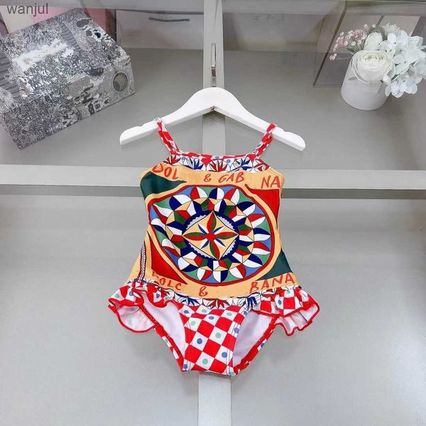 Childrens swimwear kids Designer clothes girl onepieces Swimsuit girls swimwear Summer Print Pure cotton kid Swim Wear Beach Bikinis Childre