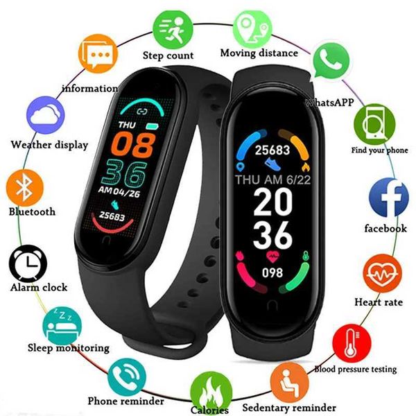 M6 smartwatch mens fitness bracelet tracker price monitor waterproof sports smartwatch suitable for Xiayi iPhone Android Y241114