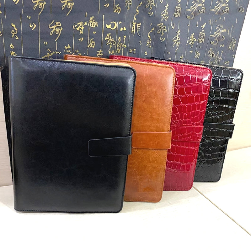 classic Notepads Black -brown PU Leather Cover Agenda Handmade Note Book luxurs Periodical Diary Business Notebook A5