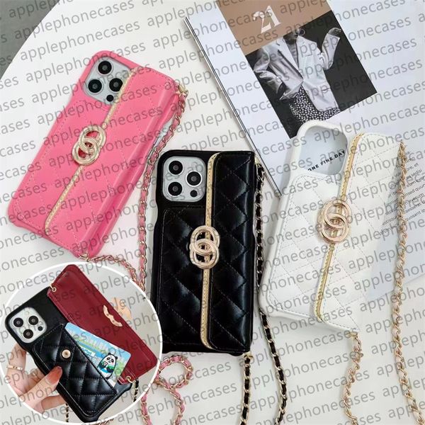 Phone Case Designer iPhone case For iPhone 15 Pro Max Cases Apple 14 Pro Max 13 Pro 12 11 Case Card Holders Women Leather Handbag Crossbody