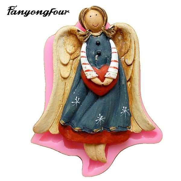 Love Angel Silicone Mold Cake Chocolate Gypsum Candle Soap Candy 220601
