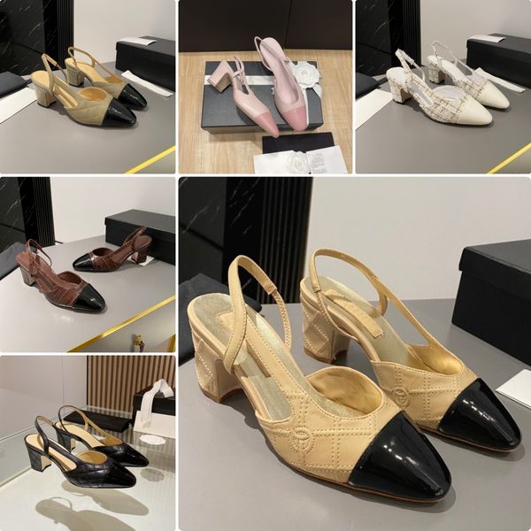 white dress shoes designer heels 100% white genuine leather slingback pump women canvas tweed summer goatskin luxury grey back sandals lavin