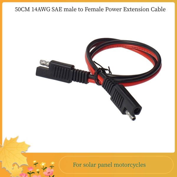 Consume electronics 2pcs-lot 50CM 14AWG SAE male to Female Power Extension Cable Solar Battery Quick Disconnect Wire Harness Copper Connecto