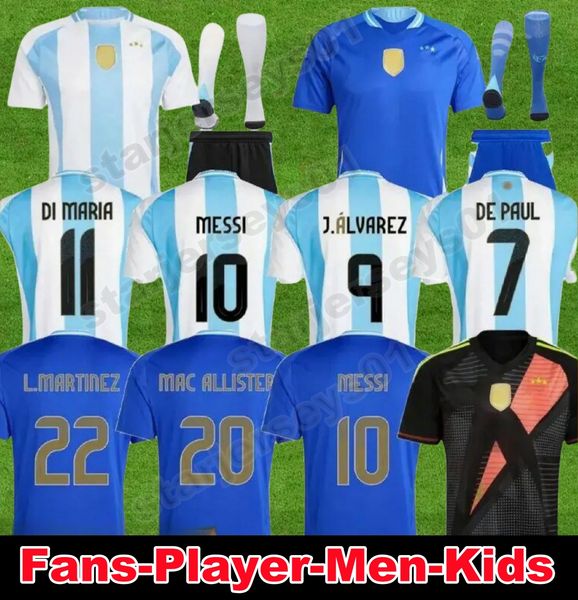 2024 Argentina Football Shirts 24 25 MESSIS Otamendi DE PAUL aRgENTIna National Team Copa DYBALA MARTINEZ KUN AGUERO Maradona Soccer Jersey