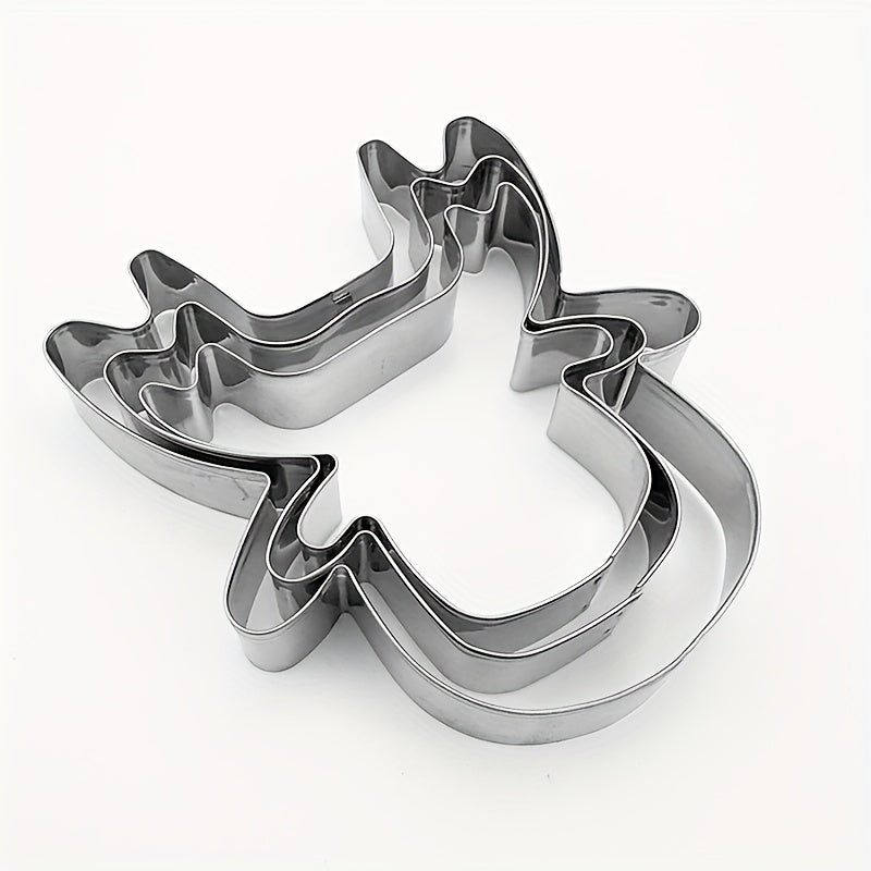 TEMU 3pcs Set Of Reindeer Head Cookie Cutters Large, Medium And Small Christmas Reindeer Cookie Cutters