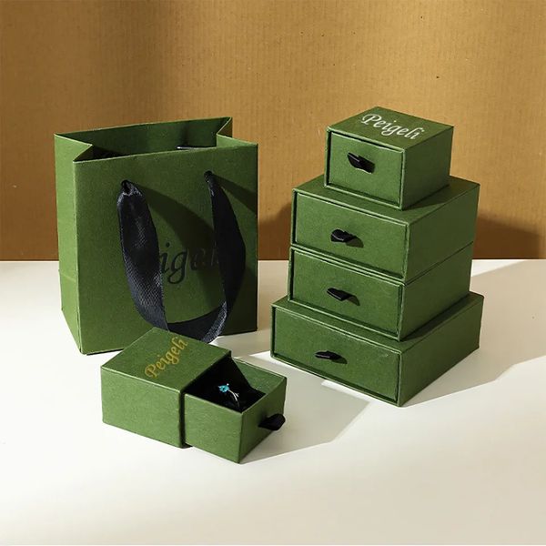 500 pieces-customized paper packaging bags fashionable jewelry gift boxes necklaces earrings packaging 250106