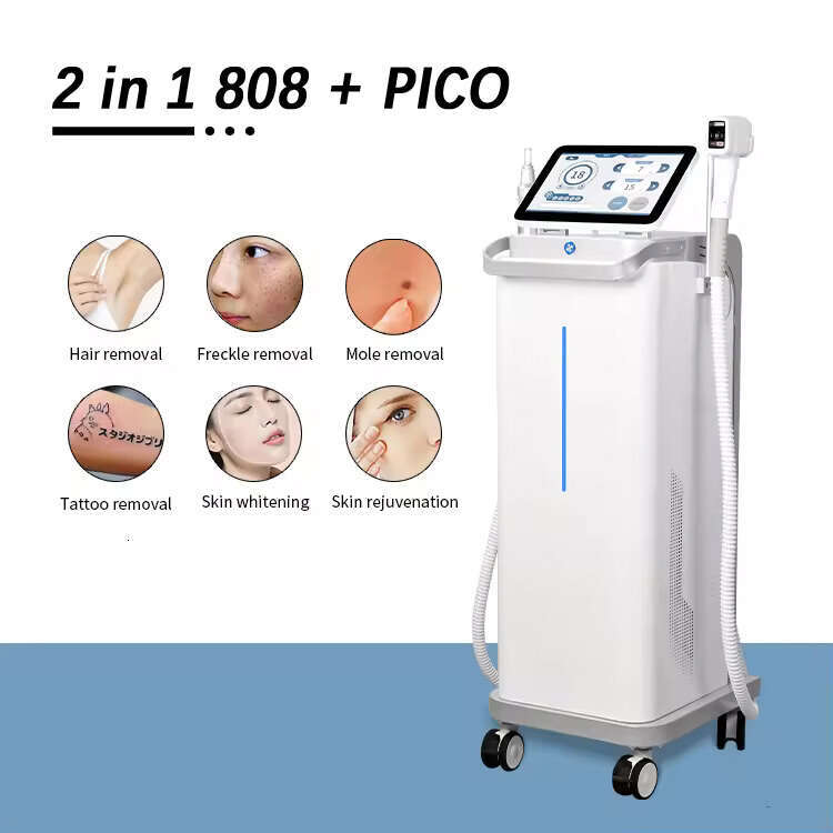 New Model Picosecond Laser + 808 Diode Laser Hair Removal Tattoo Washing Machine 2000W Powerful Nd Yag Skin Tone Brightening Pigment Correction Salo