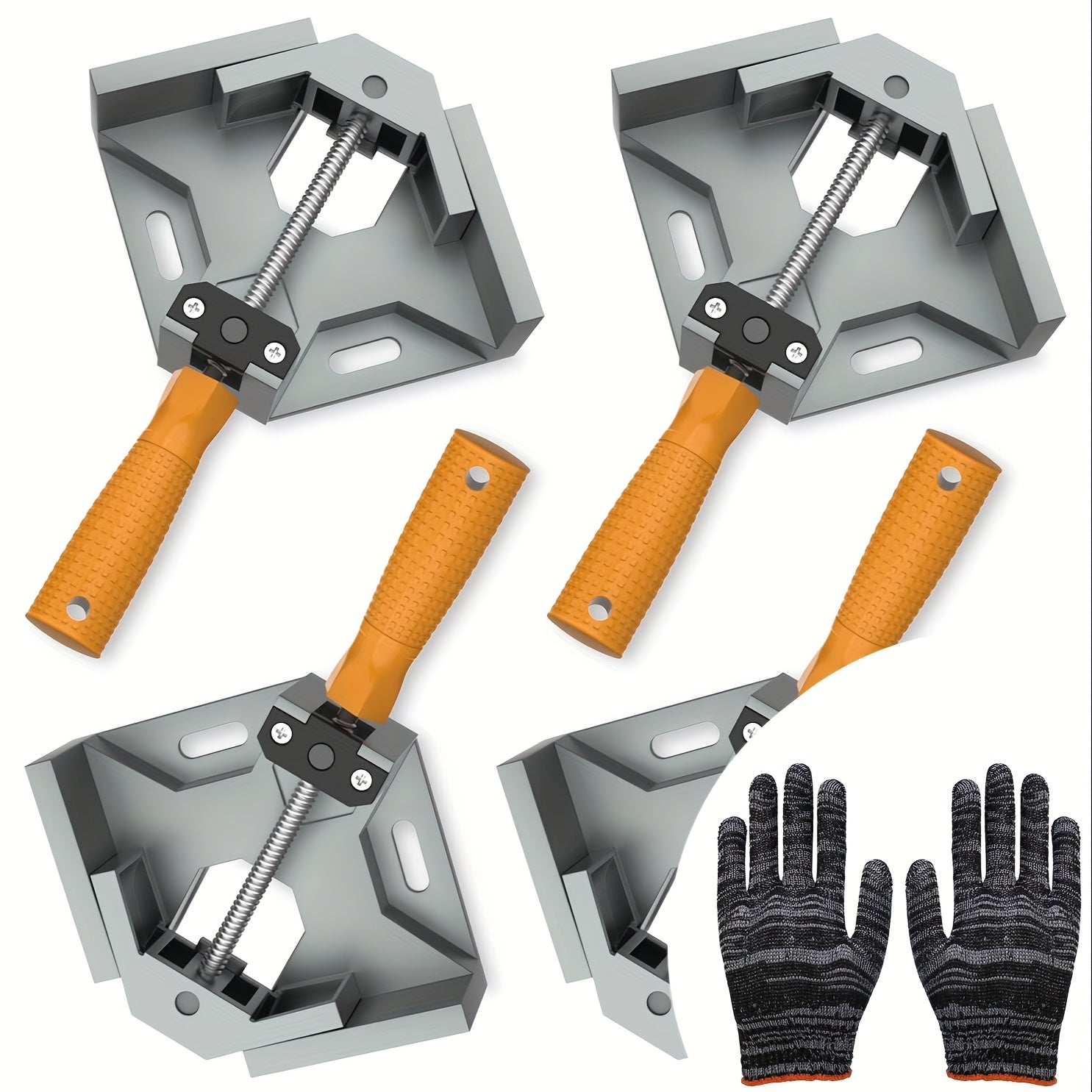 TEMU 2-4pcs Right Angle Woodworking Clamp, With Adjustable Aluminum Alloy Swing Jaw, Single Handle Clamps, For Welding, Woodworking