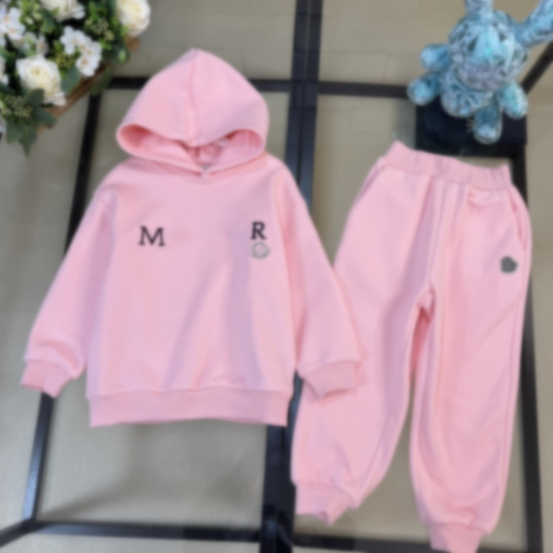 Baby Designer Hooded Tracksuit Toddler Hoodies Kid Sweater Kids Clothes Long Sleeved 100% Cotton With Letter Son Daughter School Girl Pink Sets Boy