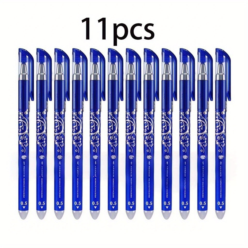 TEMU 11-pack Erasable Gel Pens - 2 Colors, 0.5mm Tip, Smooth Writing & Multifunctional - Students!(buy 11 Get 1 Total Of 12)