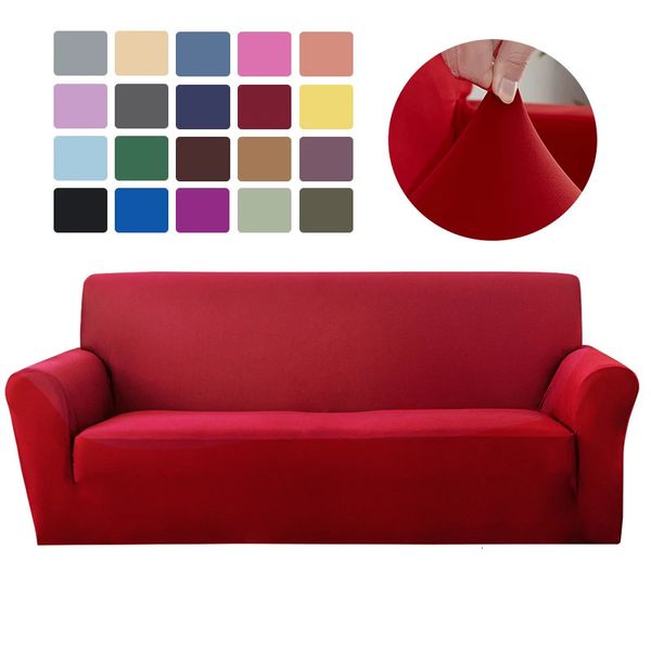 Solid Color Elastic Sofa Covers for Living Room Stretch Slipcover Armchair Couch Cover Corner L shape Sectional Protector 240119