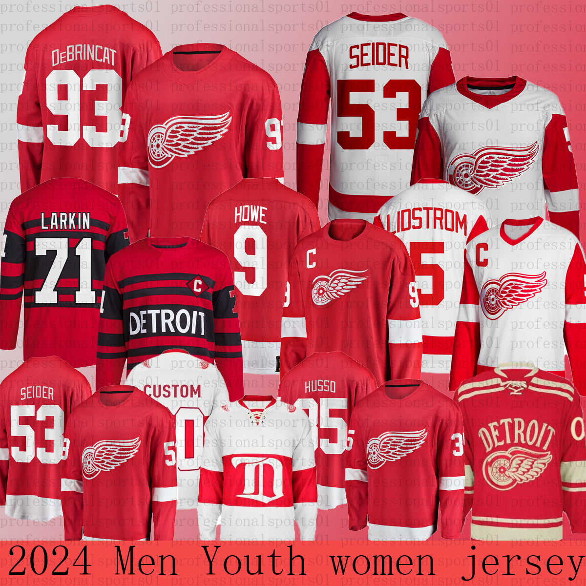Patrick Kane detroites hockey jersey red wingsS jersey DylanS LarkinS Alex DeBrincat Moritz Seider Gordie Howe Datsyuk Yzerman Tarasenko Raymond hus