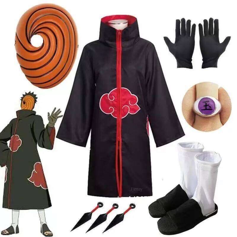 Anime Obito Cosplay Costume for Boys Obito Mask Carnival Halloween Costume Children Adult Suitable Height 135cm-185cm