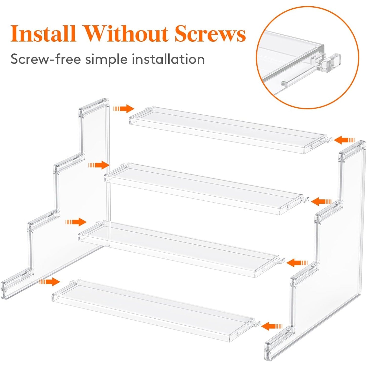 TEMU 1pack 4 Tier Clear Display Risers Stand, Plastic Organizers For Figures, Plastic Risers For Display, Cupcake, Perfume, Dessert, Desktop Display