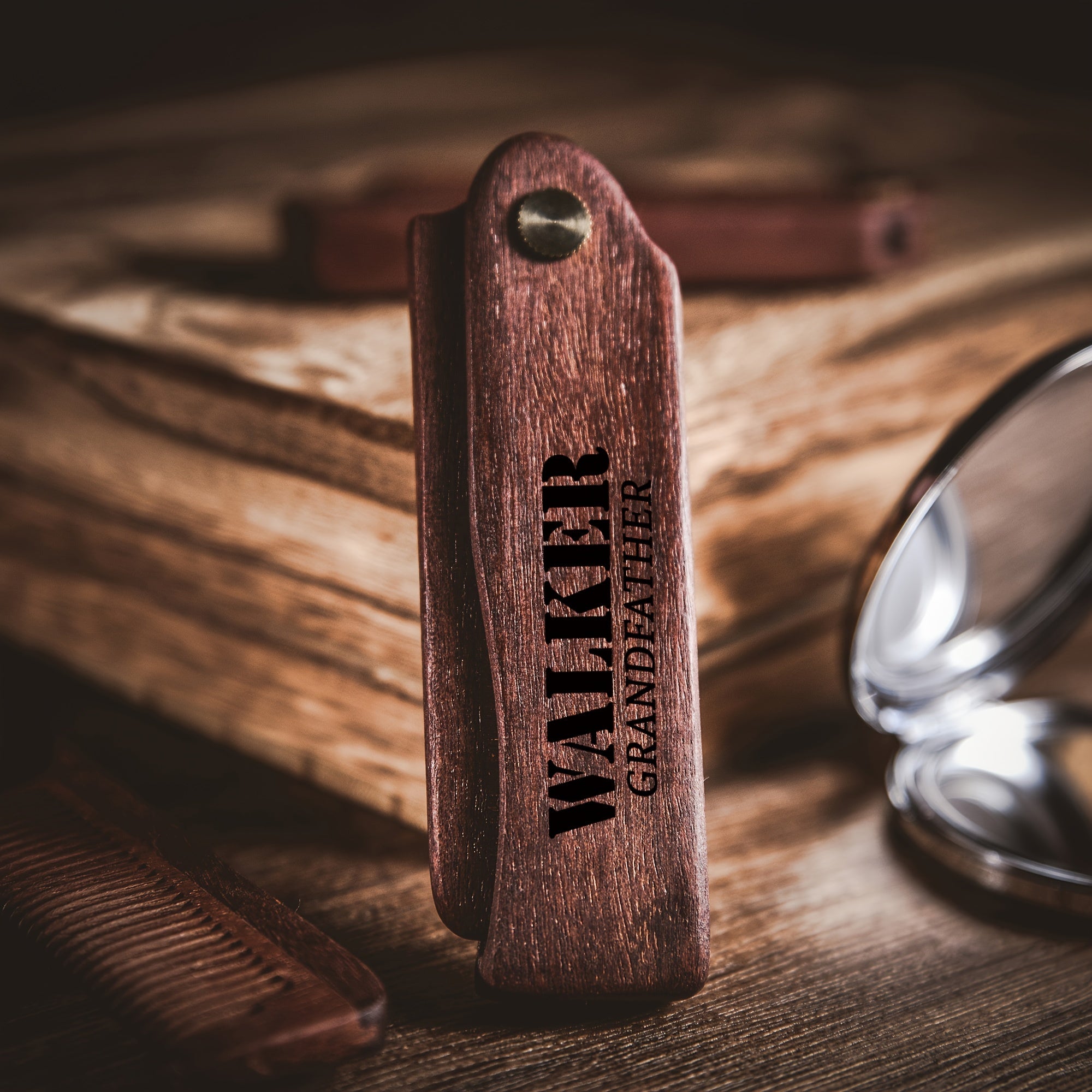 TEMU Premium Wooden Beard Comb - , No-power Needed, Shaving & Hair Removal