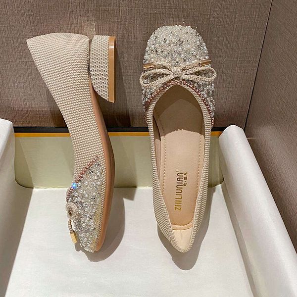 Women Shoes Flat Ballet Flats Sapatos de trabalho Sapatos de trabalho Primavera e outono novo Diamante de água de diamante