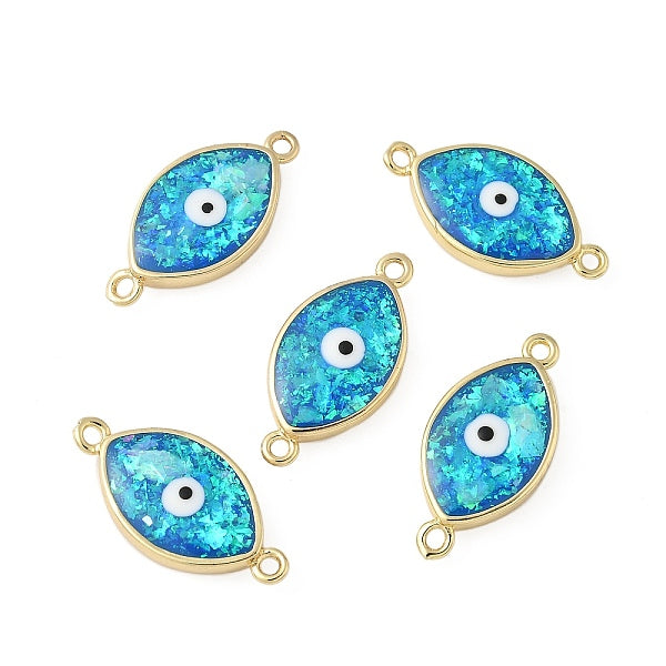 Messing synthetischer Opal Böser Blick Verbinder Charms